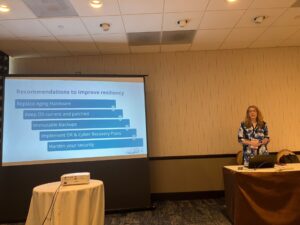 Laurie LeBlanc gives a presentation about data resiliency at COMMON POWERUp2025 in Anaheim, California